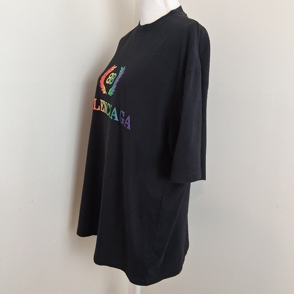 Balenciaga Logo Rainbow Tee-shirt Size Small - Picture 4 of 8